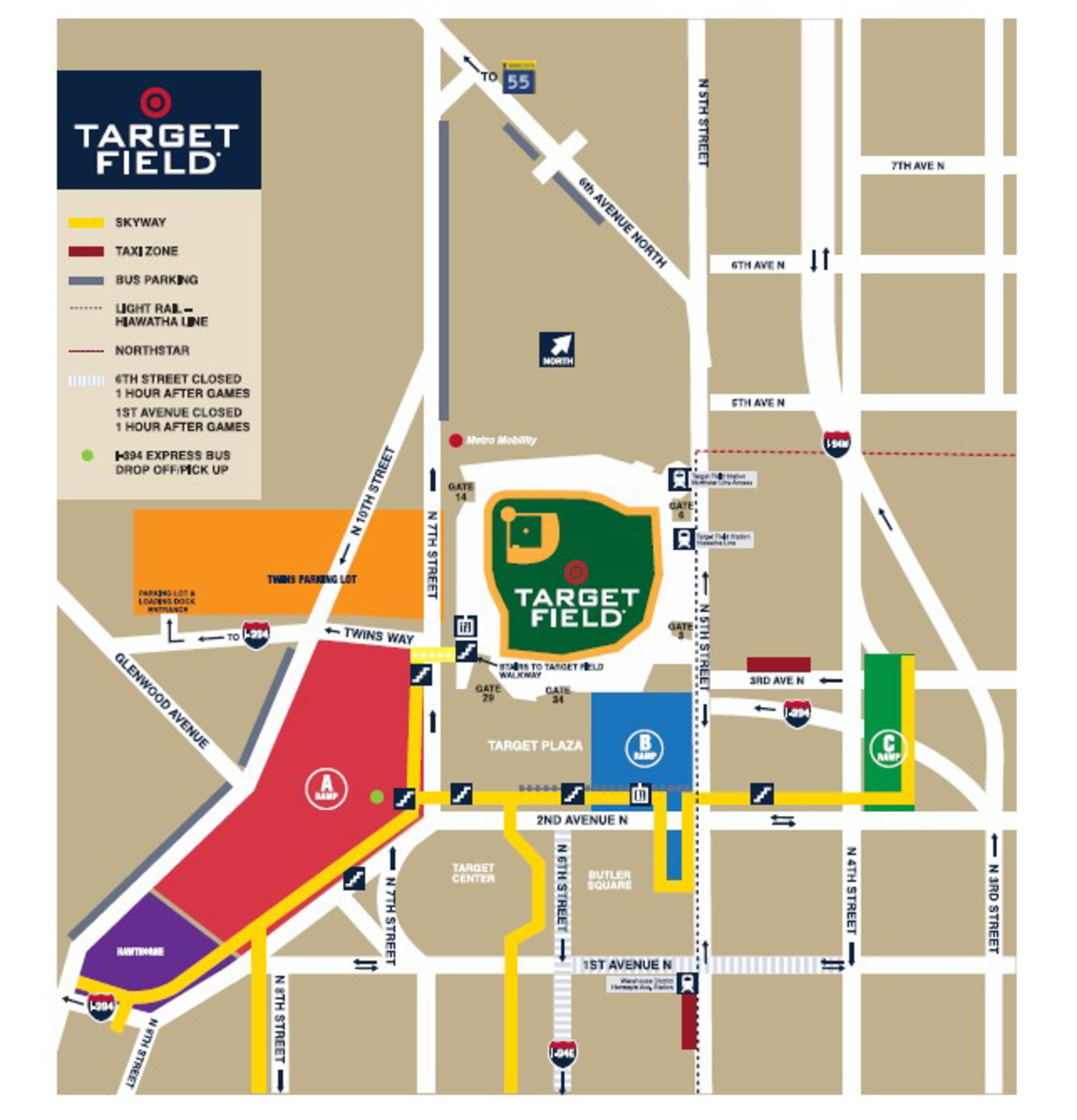 Minnesota Twins on X: Target Field is the place to be! When coming to the  ballpark, please be aware that the I-394 ramps to Washington Ave., and part  of 3rd Ave. between