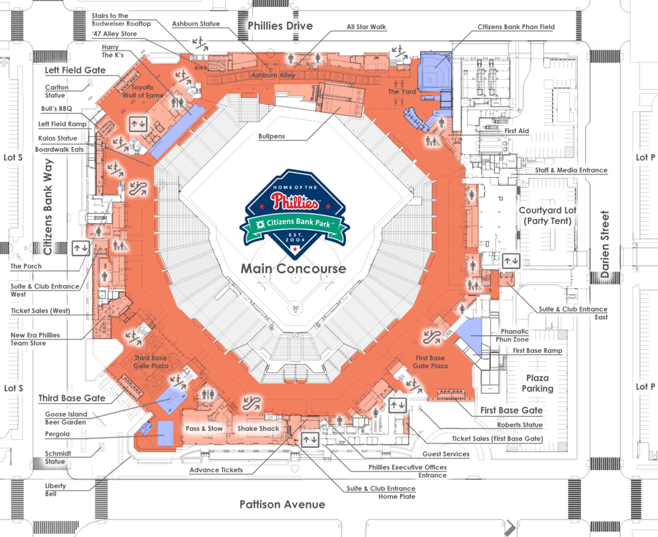 Citizens Bank Park Entrance Map - Ettie Janetta