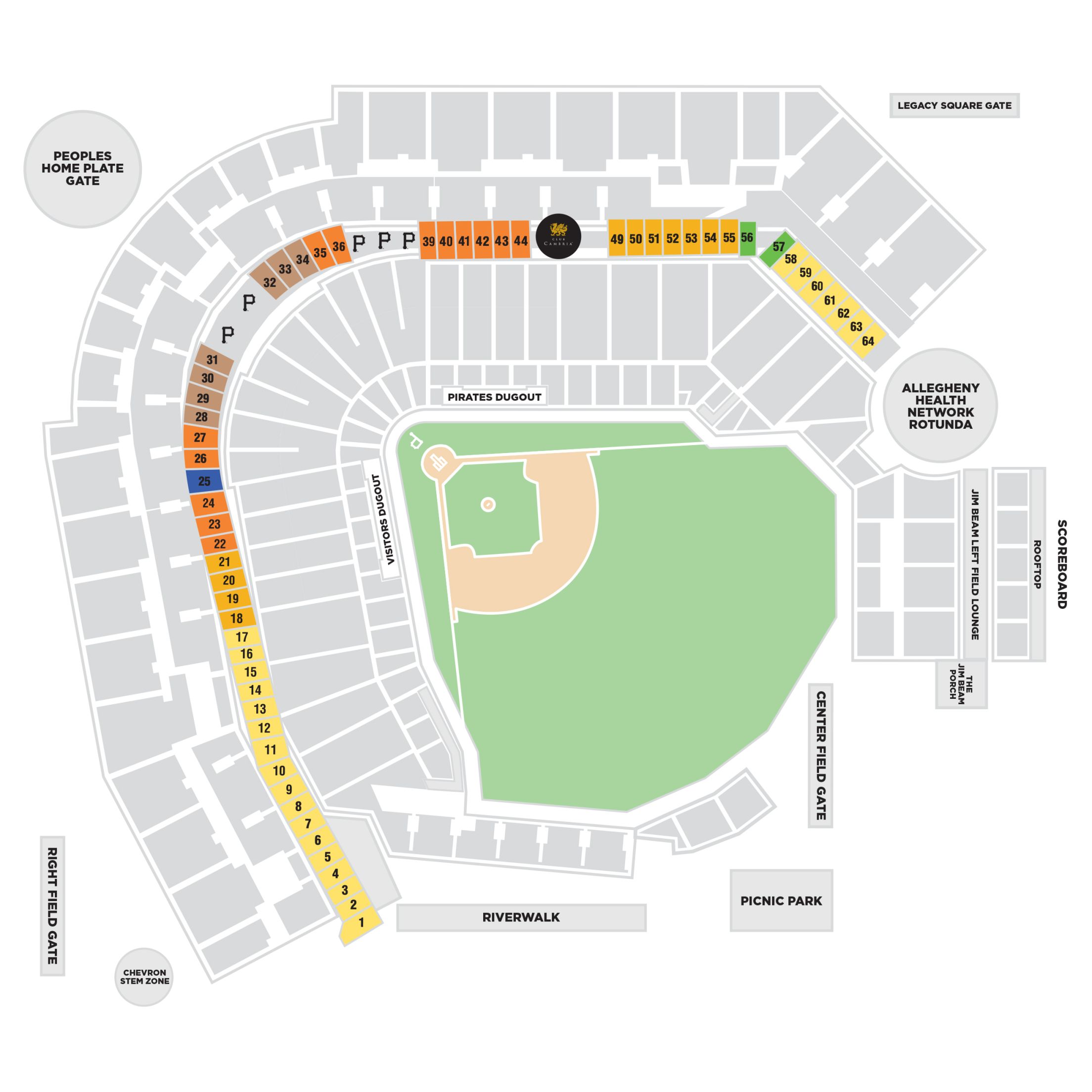 Pnc Park Seat Map Detailed Two Birds Home
