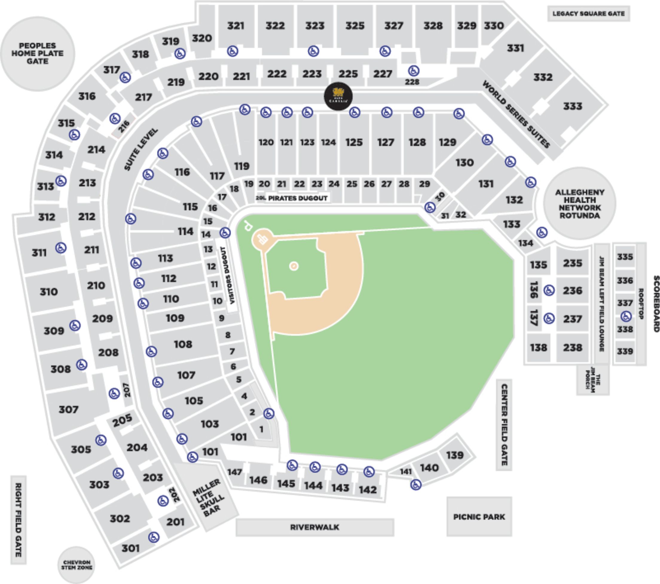 Pirates Seating Chart With Seat Numbers Elcho Table