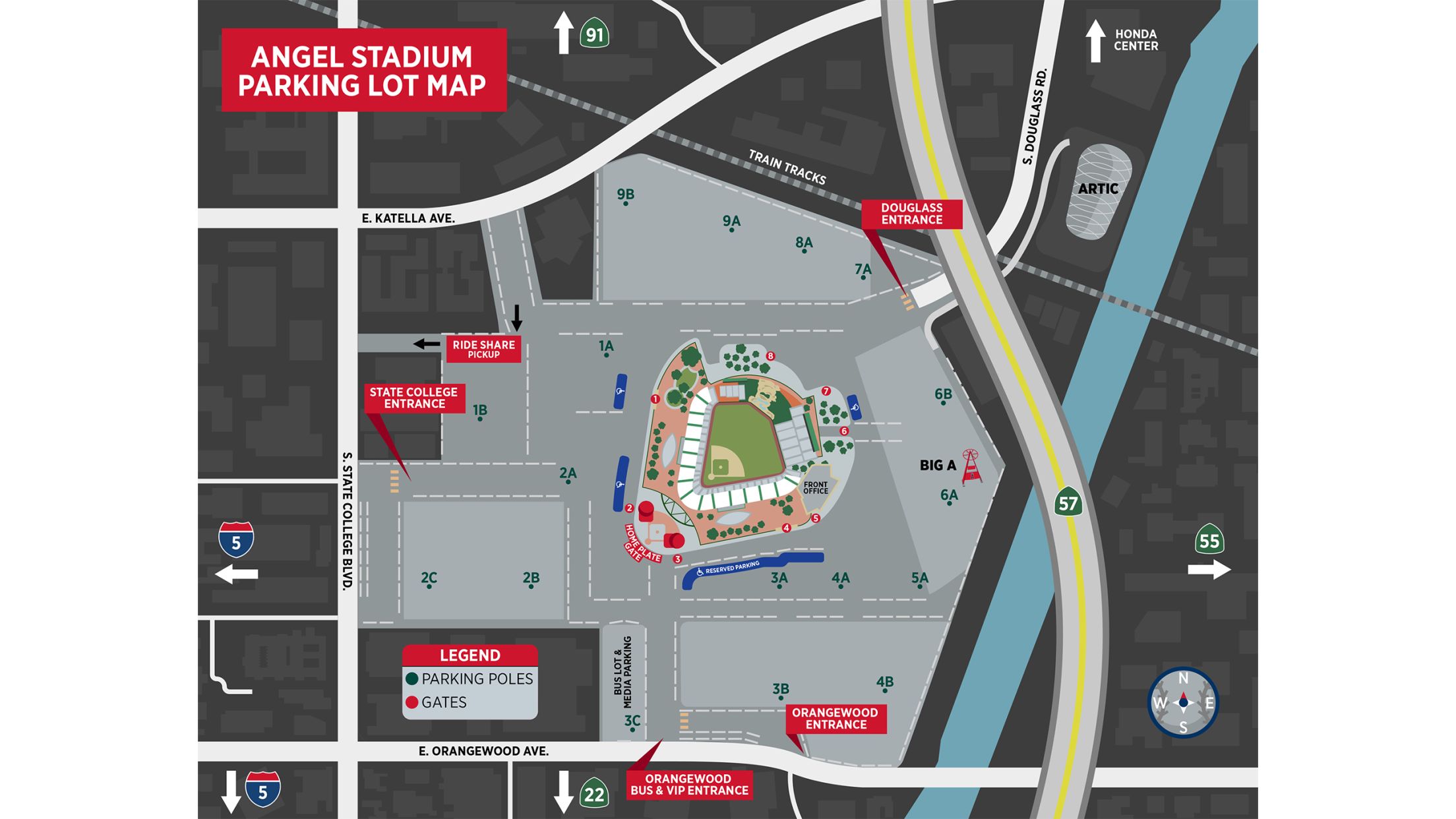 Angel Stadium parking map