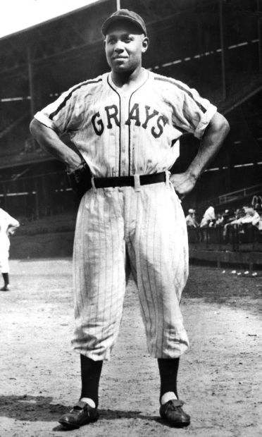 Portrait Of Josh Gibson In Grays Uniform Framed Print