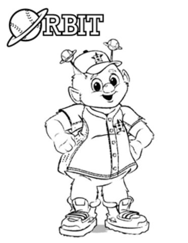 Orbit The Mascot In MLB Coloring Page : Color Luna