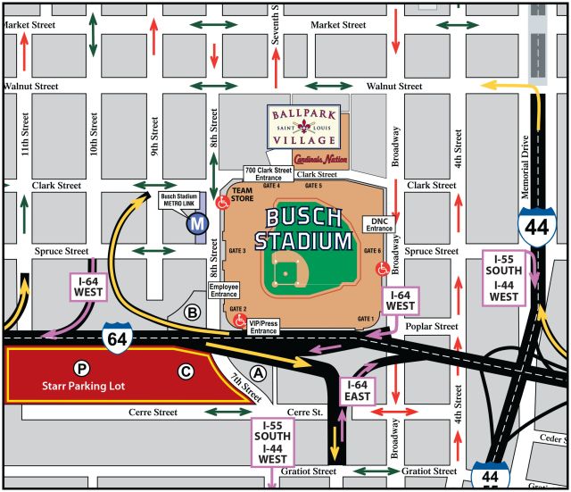 Arizona Cardinals Parking Map Busch Stadium Parking | St. Louis Cardinals