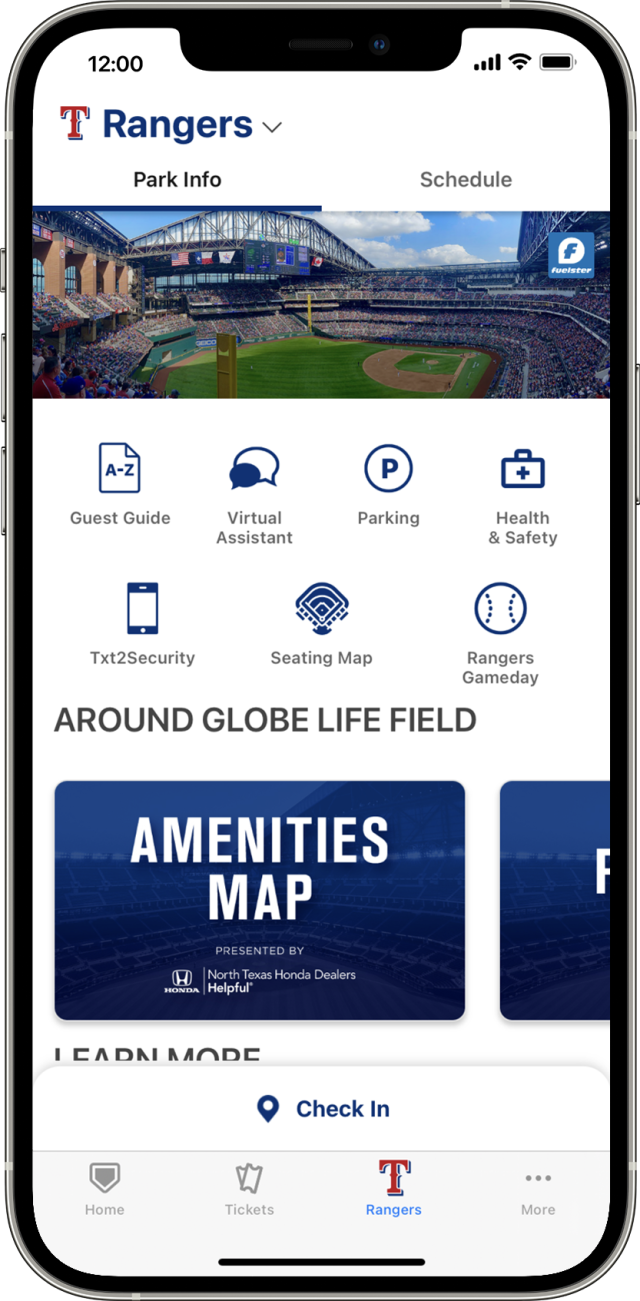 MLB Ballpark app Texas Rangers
