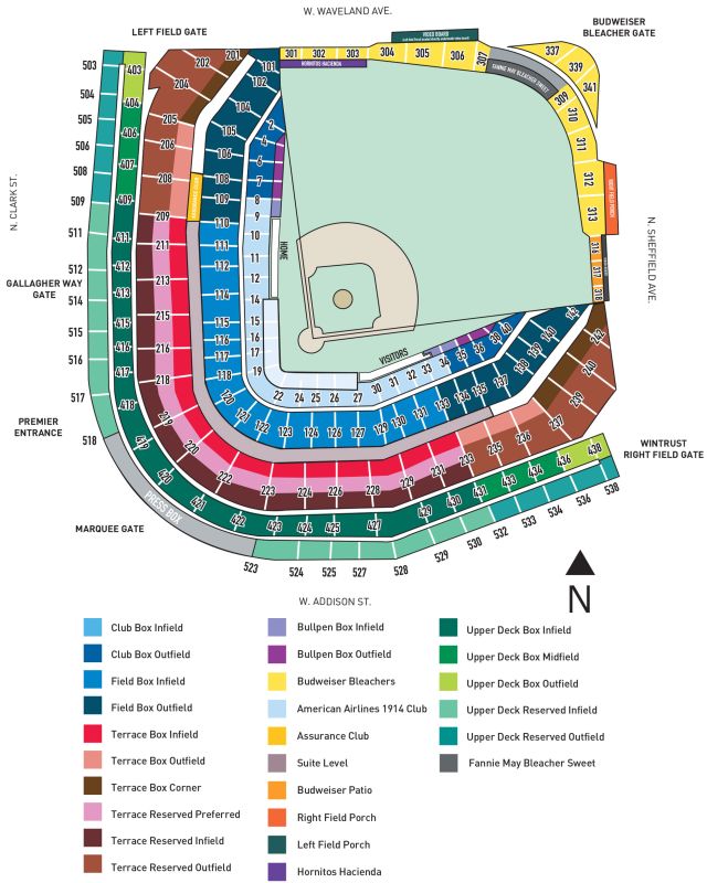 Chicago Cubs Wrigley Field Map Cubs Baseball Chicago Cubs 