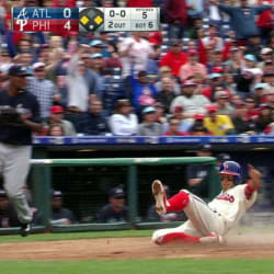 Philadelphia Phillies third baseman Maikel Franco celebrates hitting a  three-run home run - Gold Medal Impressions