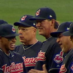 Indians lineup gets introduced, 03/29/2018