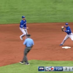 Toronto Blue Jays starting pitcher Marco Estrada (25) walks back to the  dugout after being taken out of the game during the fifth inning of a  baseball game, Tuesday, Aug. 15, 2017