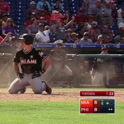 J.T. Realmuto makes a hole in the Marlins Park fish tank : r/baseball