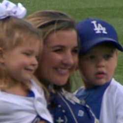 Kershaw's kids throw first pitch, 06/18/2019