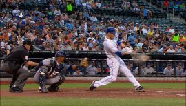 Boston Red Sox Jason Bay rounds second base after hitting a two