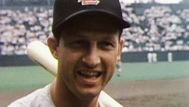 Visit of Stan Musial, Major League Baseball (MLB) player for the