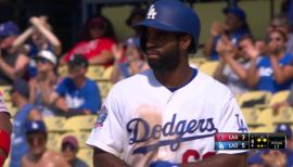 July 30, 2016: Los Angeles Dodgers center fielder Andrew Toles (60) during  the MLB regular season game between the Arizona Diamondbacks and the Los  Angeles Dodgers at Dodger Stadium in Los Angeles. (