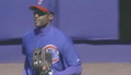 Corey Patterson of the Chicago Cubs before a 2002 MLB season game