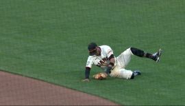 June 27 2021 San Francisco CA, U.S.A. San Francisco Giants relief pitcher  Jose Alvarez (48) on the mound during the MLB game between the Oakland  Athletics and the San Francisco Giants, Giants