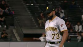 Pittsburgh Pirates relief pitcher Felipe Vazquez (73) in the ninth