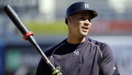 Houston Astros batter Carlos Coporan hits a two-RBI double during