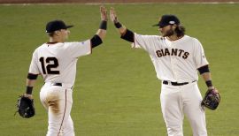 August 8 2021:Miami second baseman Joe Panik (12) makes a play the