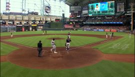 Willians Astudillo acts like he is going to charge the mound after