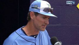 Team Issued Postseason Devil Rays Cap: Chad Mottola #51 - 2020