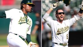 A's Vimael Machin 'honored' to wear No. 21 on Roberto Clemente Day