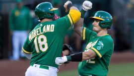 Mitch Moreland Oakland Athletics Youth Green Roster Name & Number