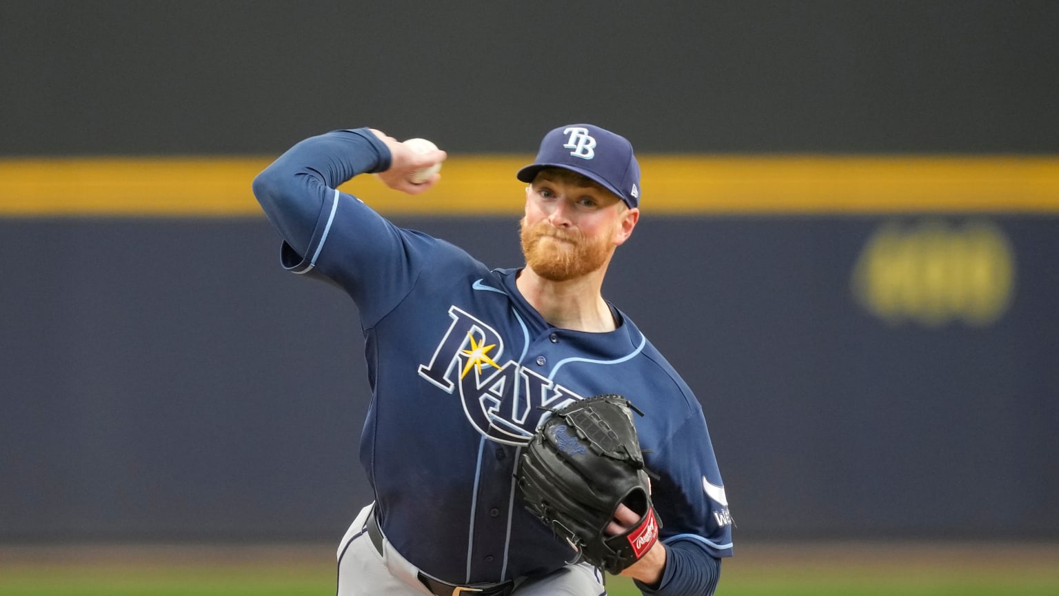 Drew Rasmussen pitching for Tampa Bay Rays in 2026