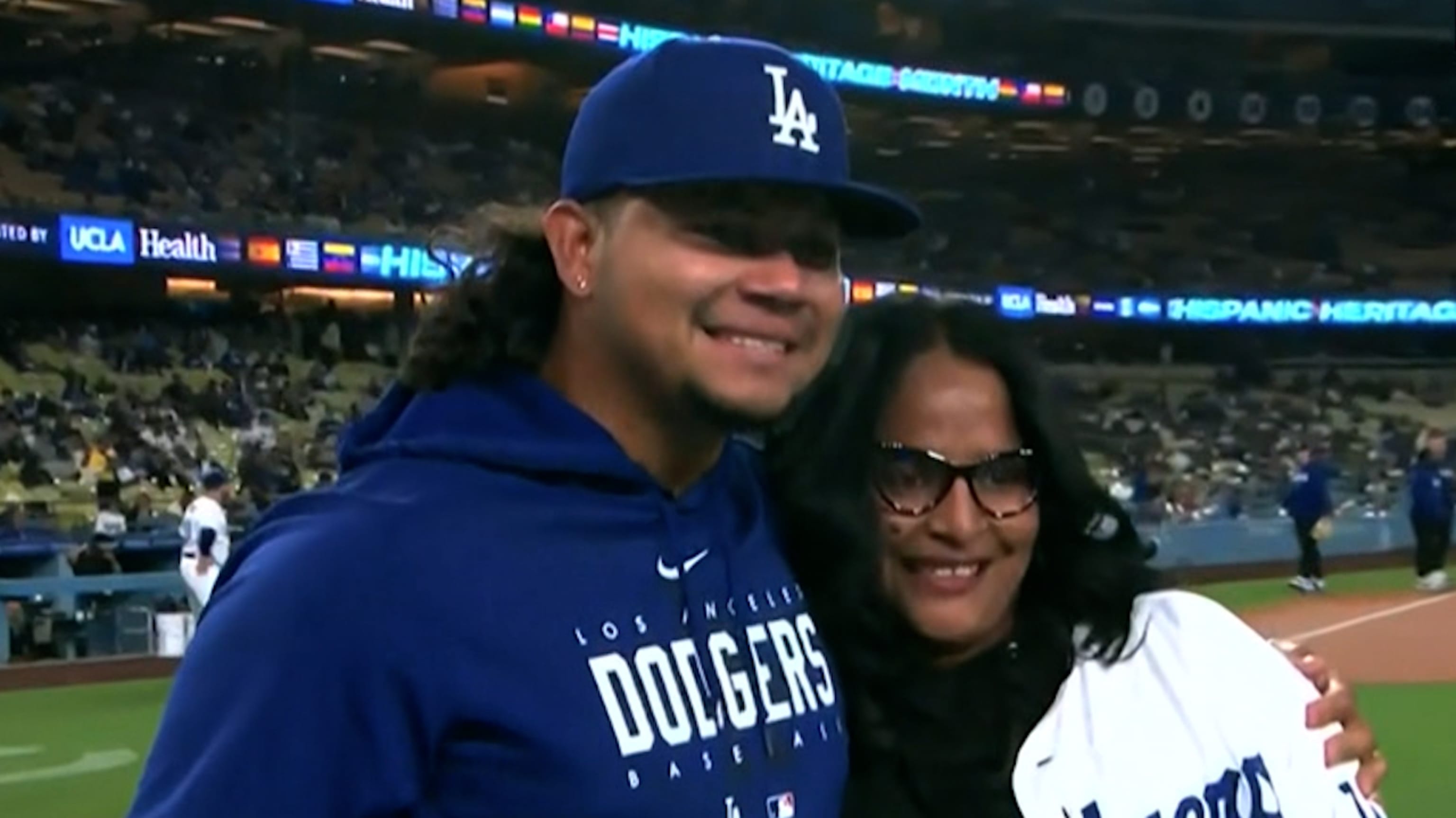 Mookie Betts mom tosses first pitch and he homers!