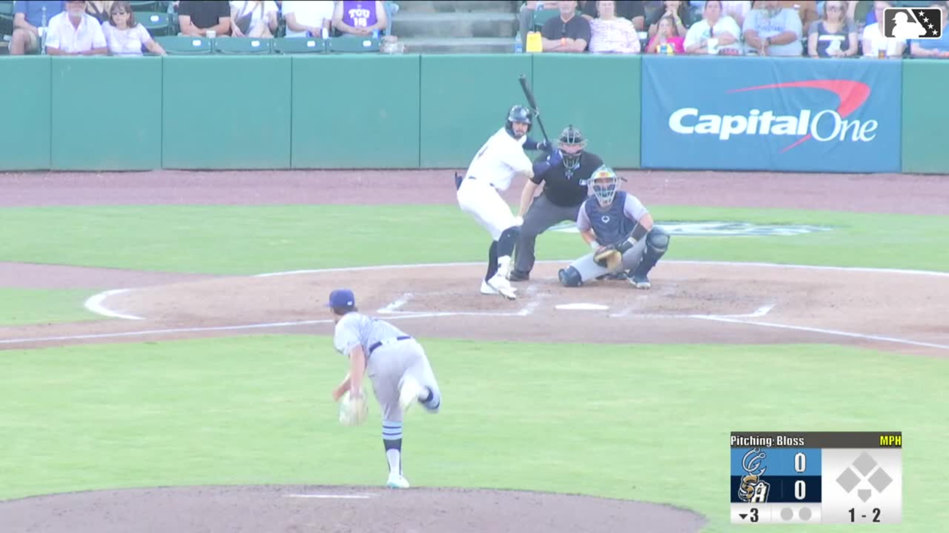Jake Bloss fans his fourth batter