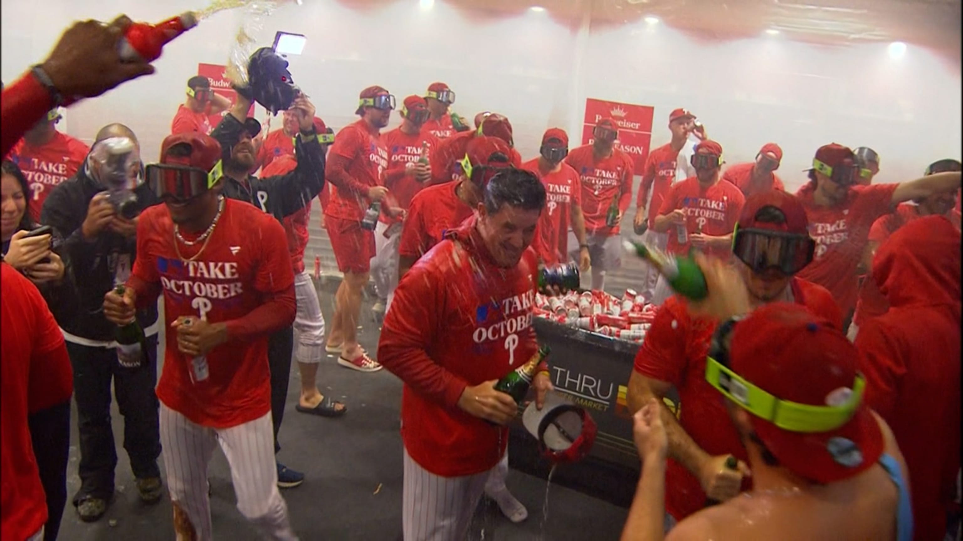 Watch Phillies WAGs go crazy after team clinches playoff spot