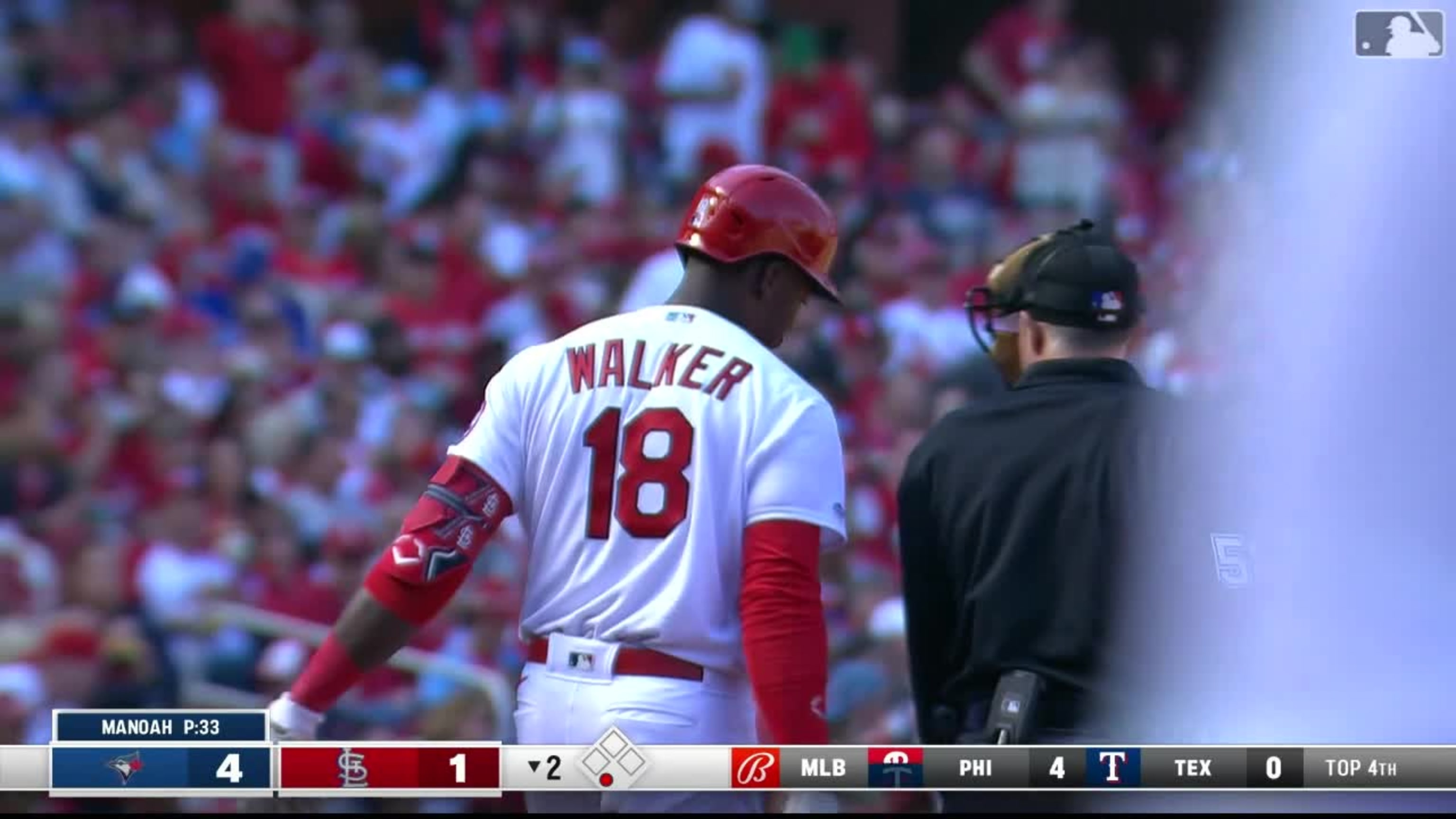 El primer hit de Jordan Walker en la MLB