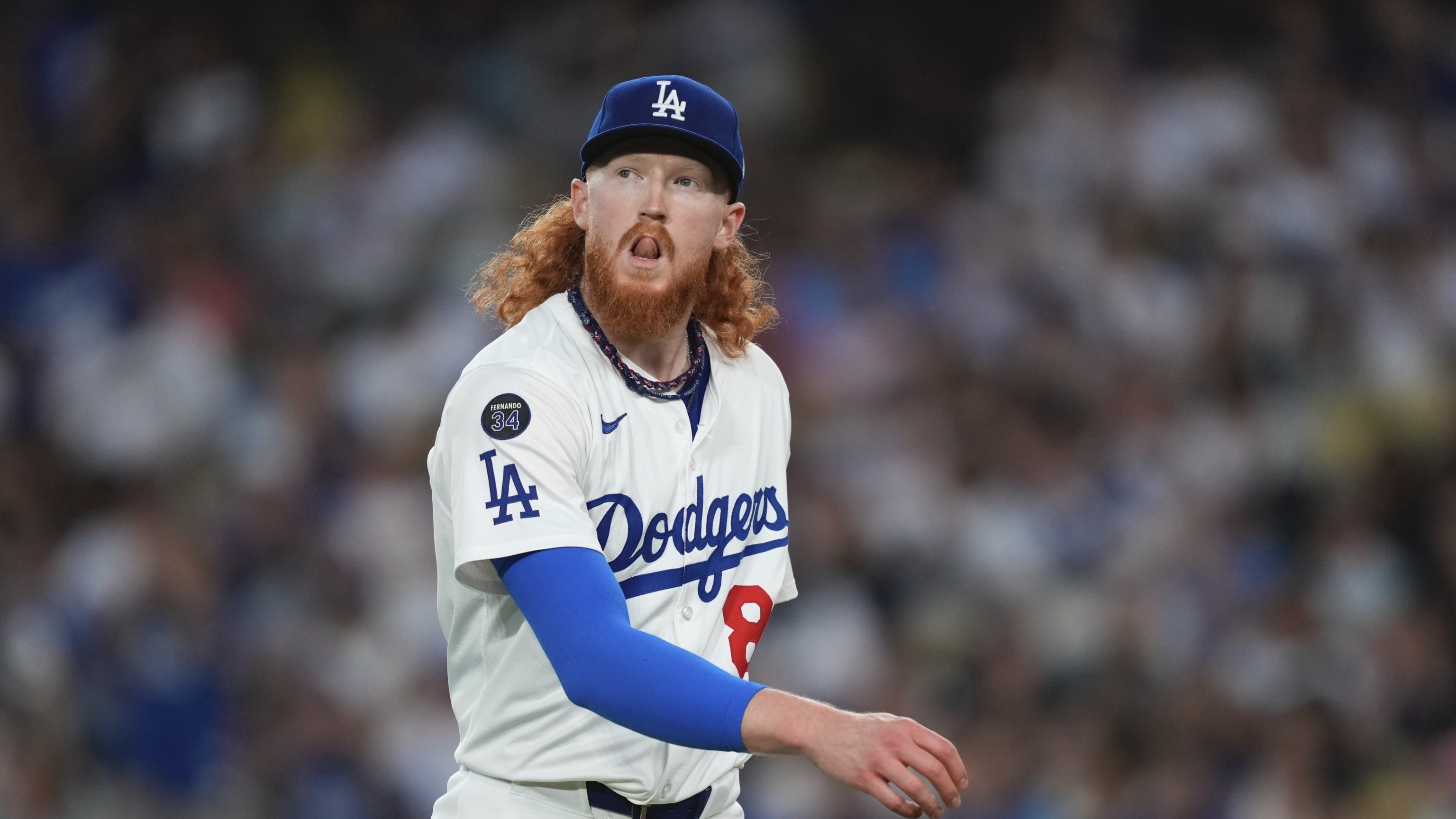 Dustin May strikes out eight batters in outing