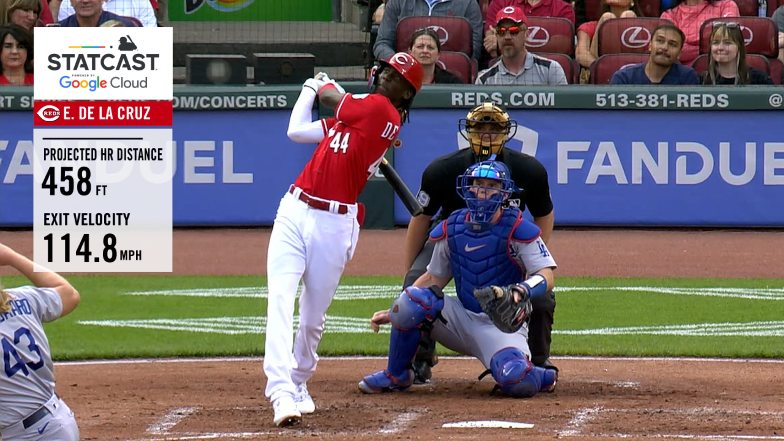 WATCH: Elly De La Cruz's first hit in MLB is the Reds' hardest-hit ball all  season