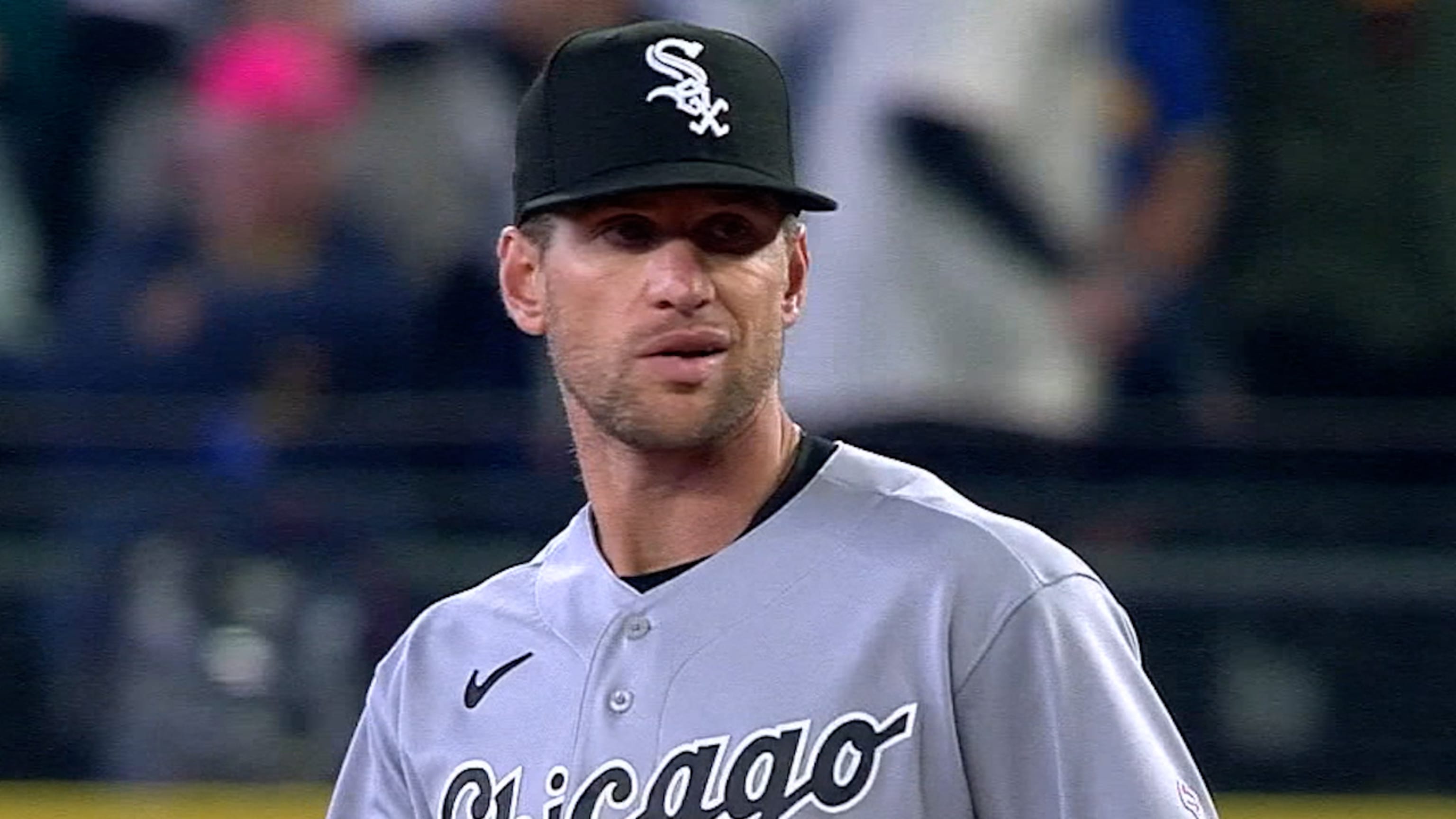 Zach Remillard of the Chicago White Sox reacts after a single