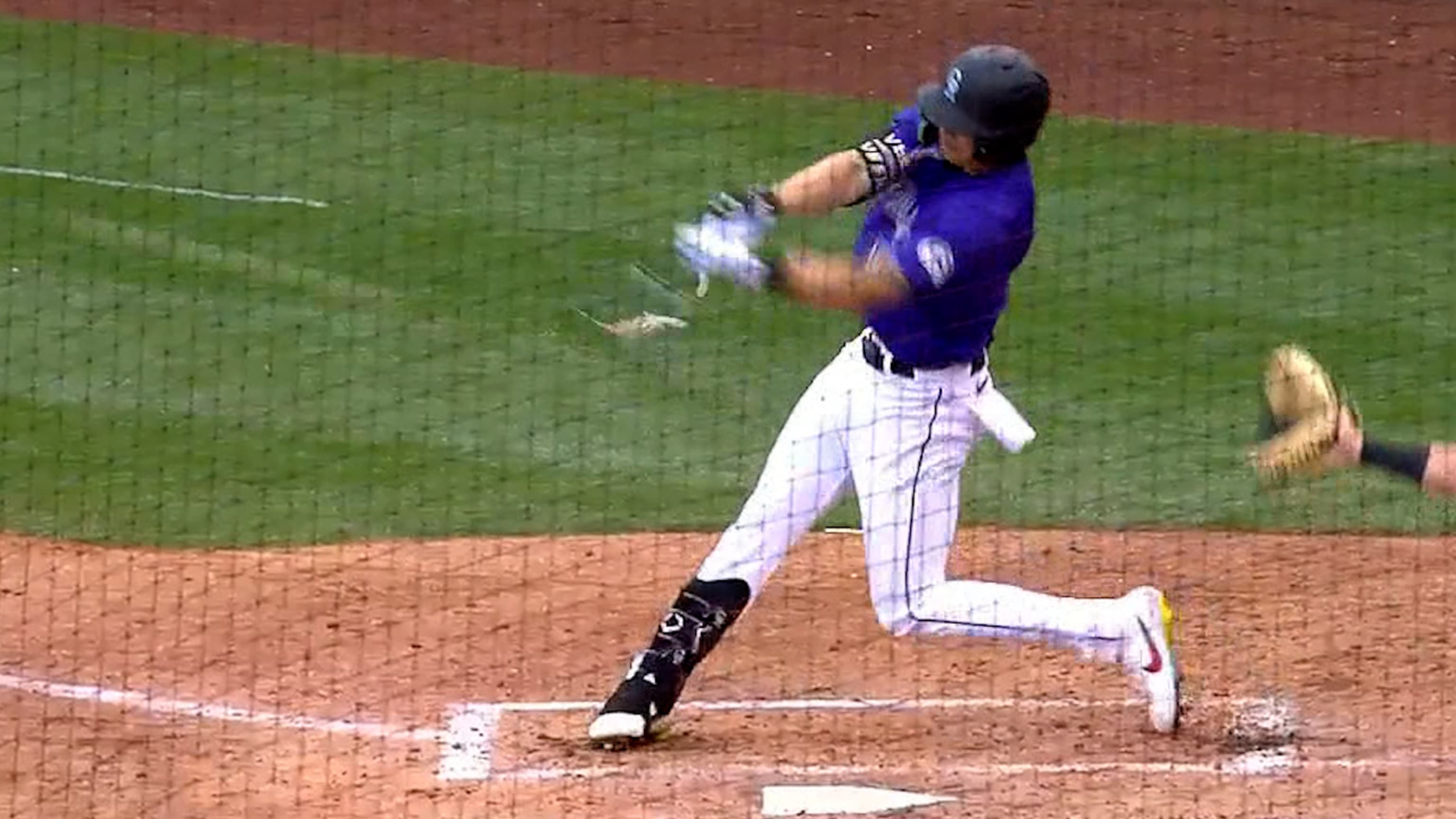 Zac Veen laces a double to center field