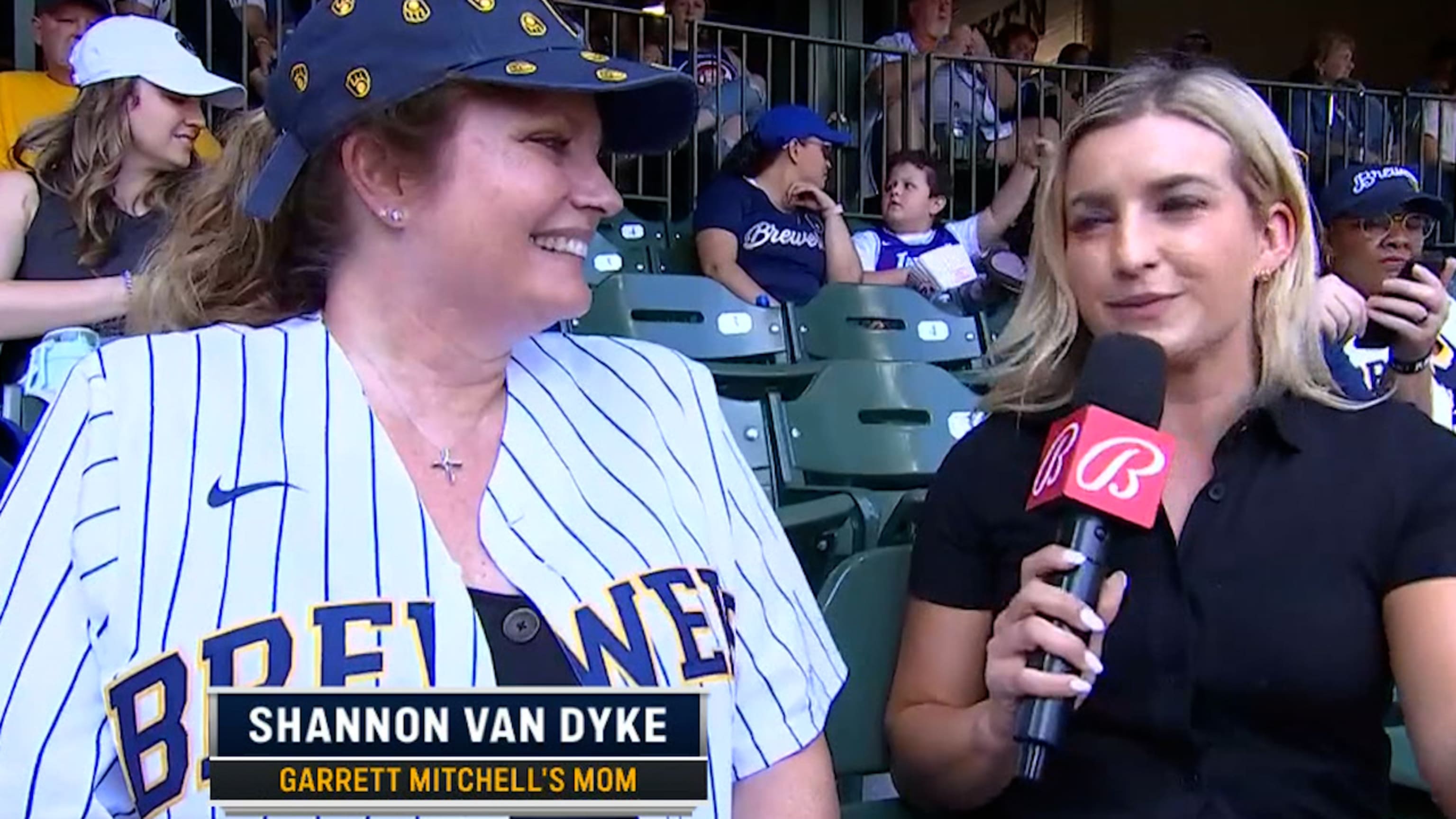 Brewers' Garrett Mitchell celebrates first homer with wife Haley Cruse