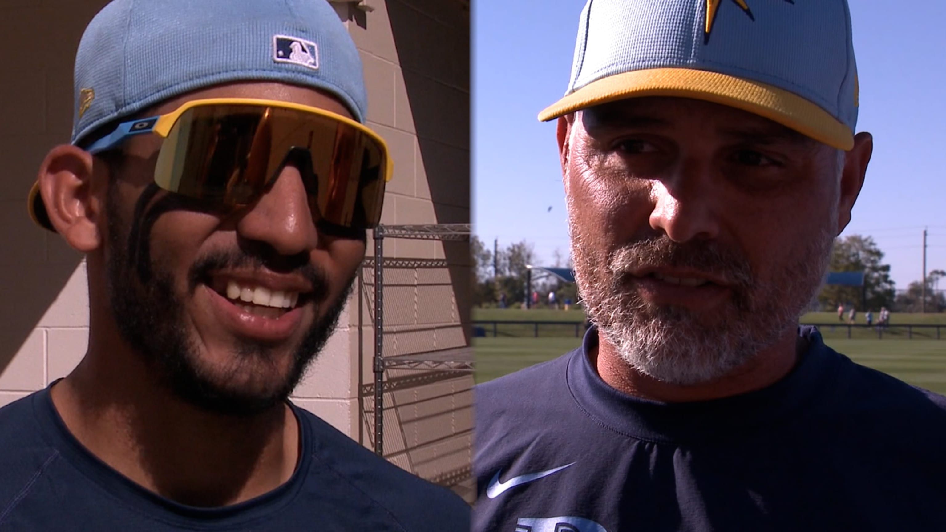 José Caballero on his first game playing center field