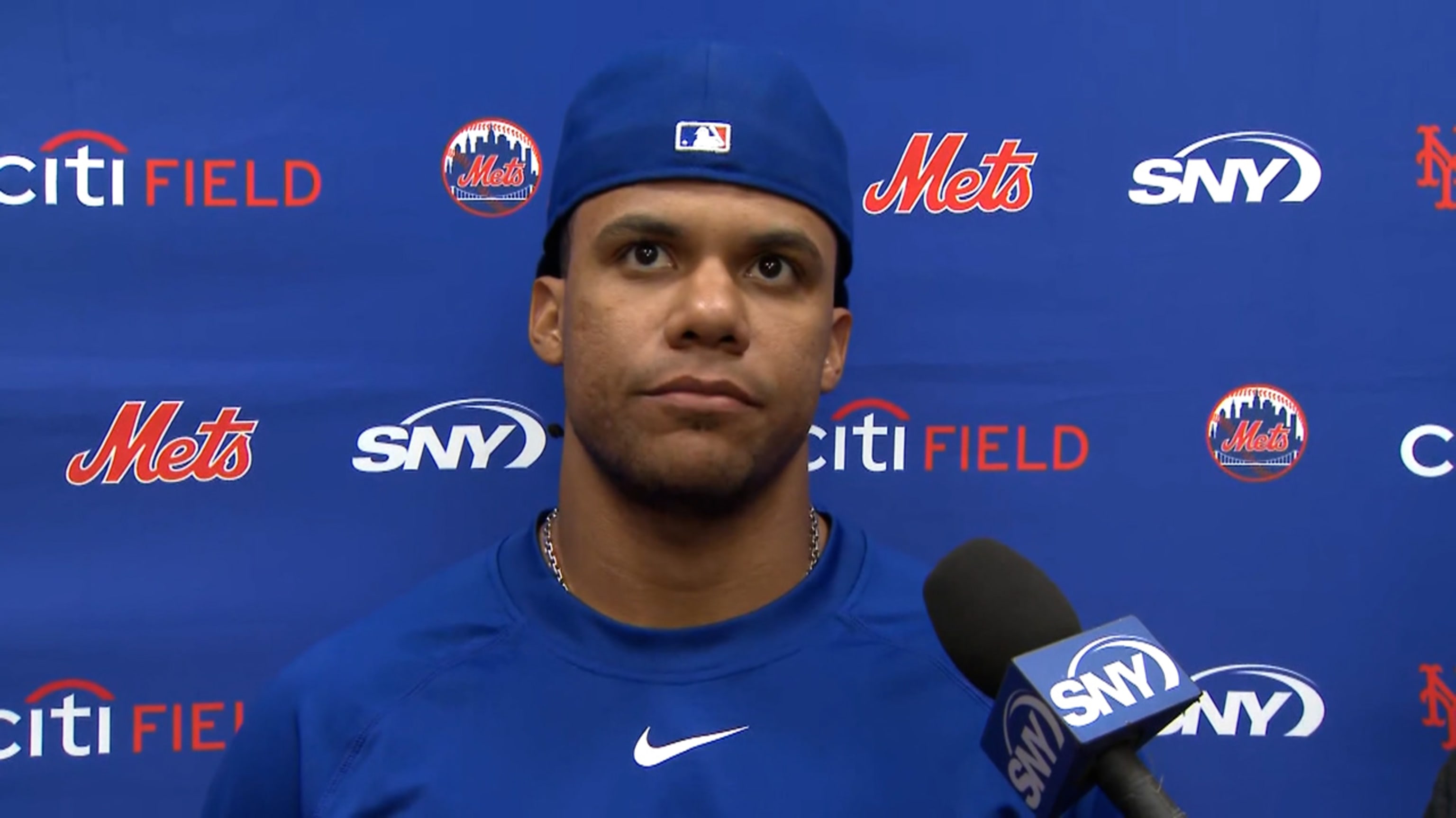 Juan Soto discusses calf injury
