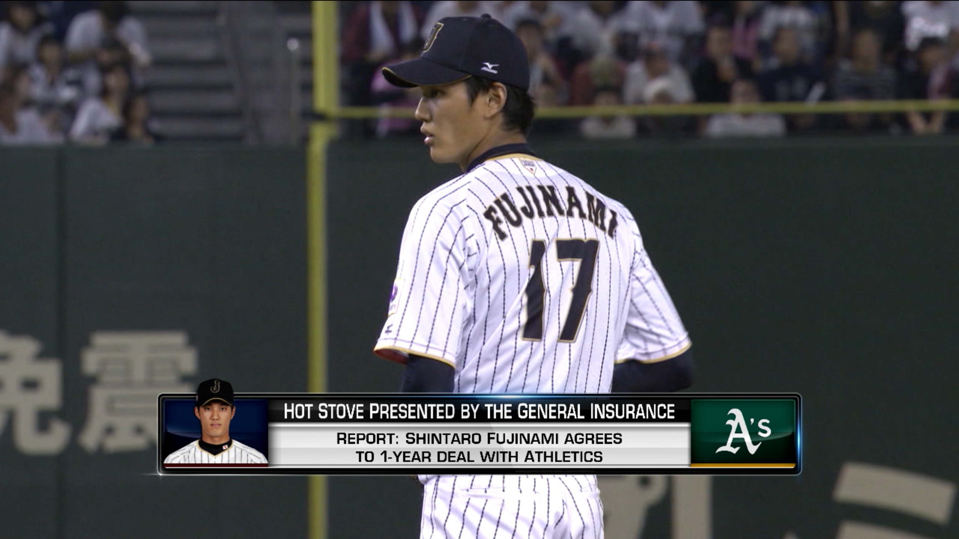 Shintaro Fujinami shows off pitching repertoire in A's camp