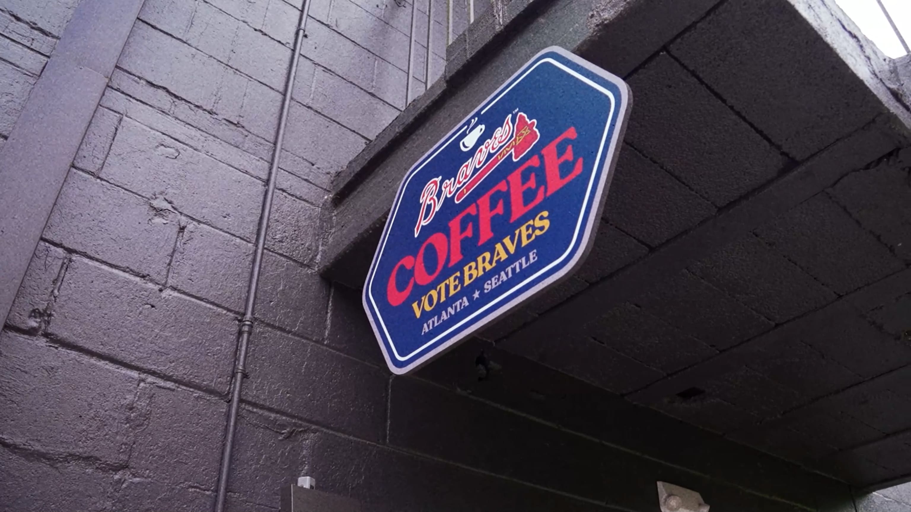 ATLANTA, GA - AUGUST 20: Fans stand in line to order custom Braves