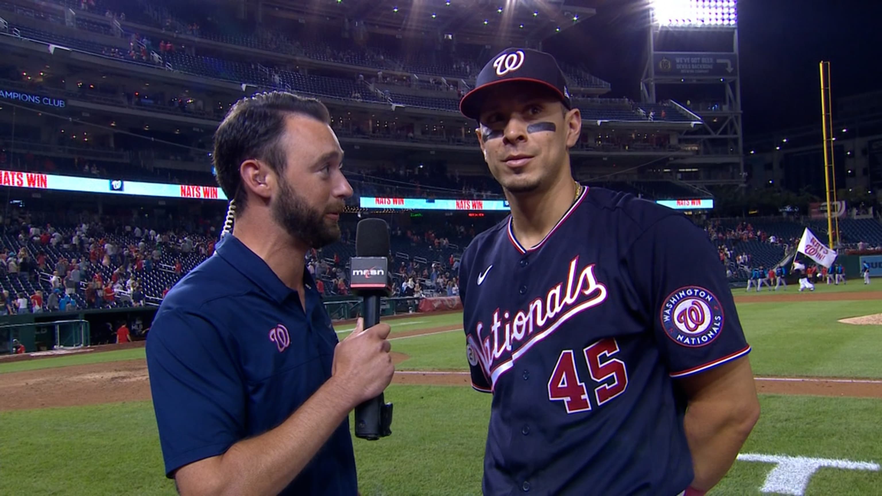 Joey Meneses homers, drives in 3 runs as the Nationals rally past the  Brewers 5-3 - ABC News