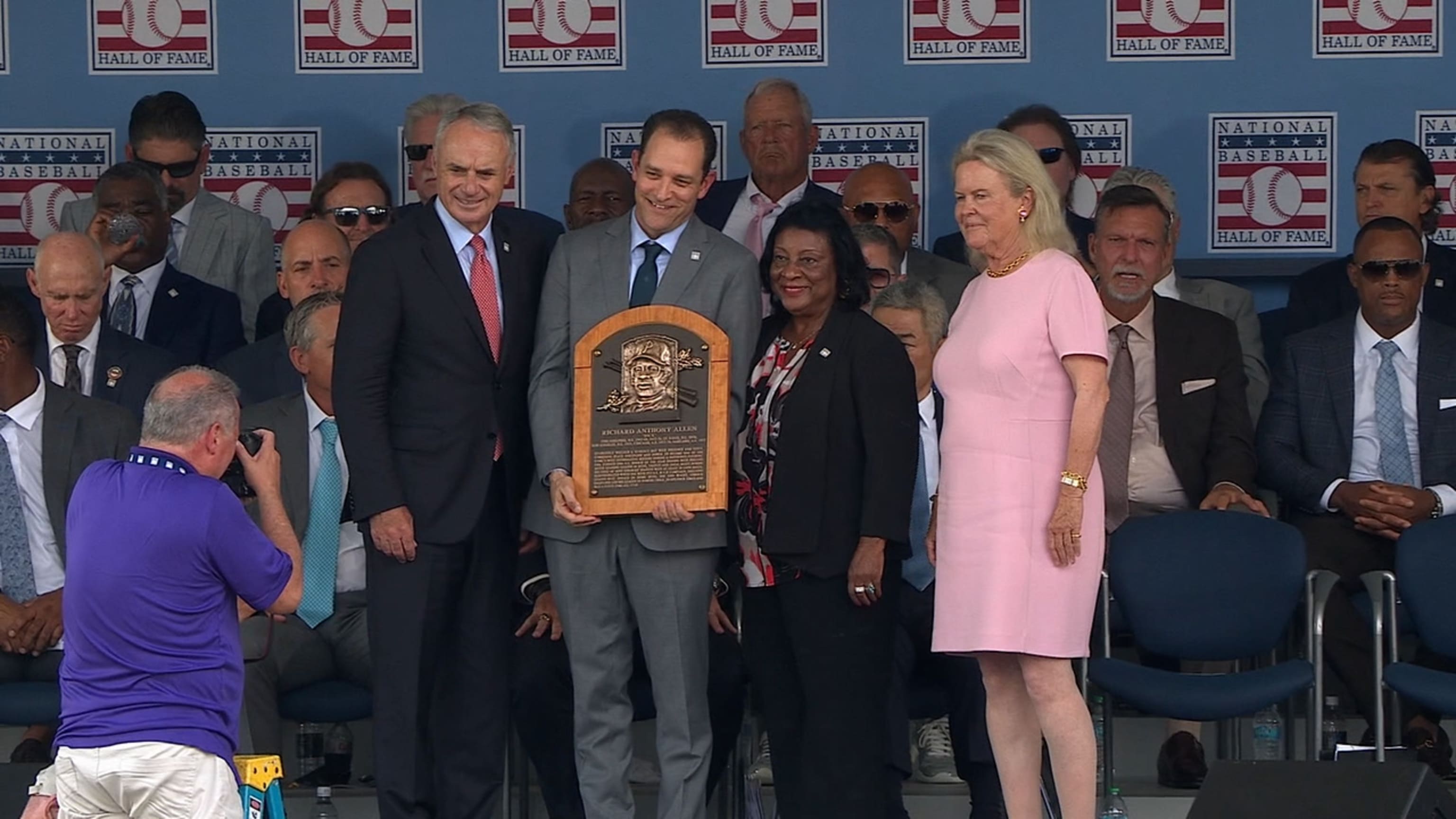Dick Allen has his HOF plaque read to the crowd
