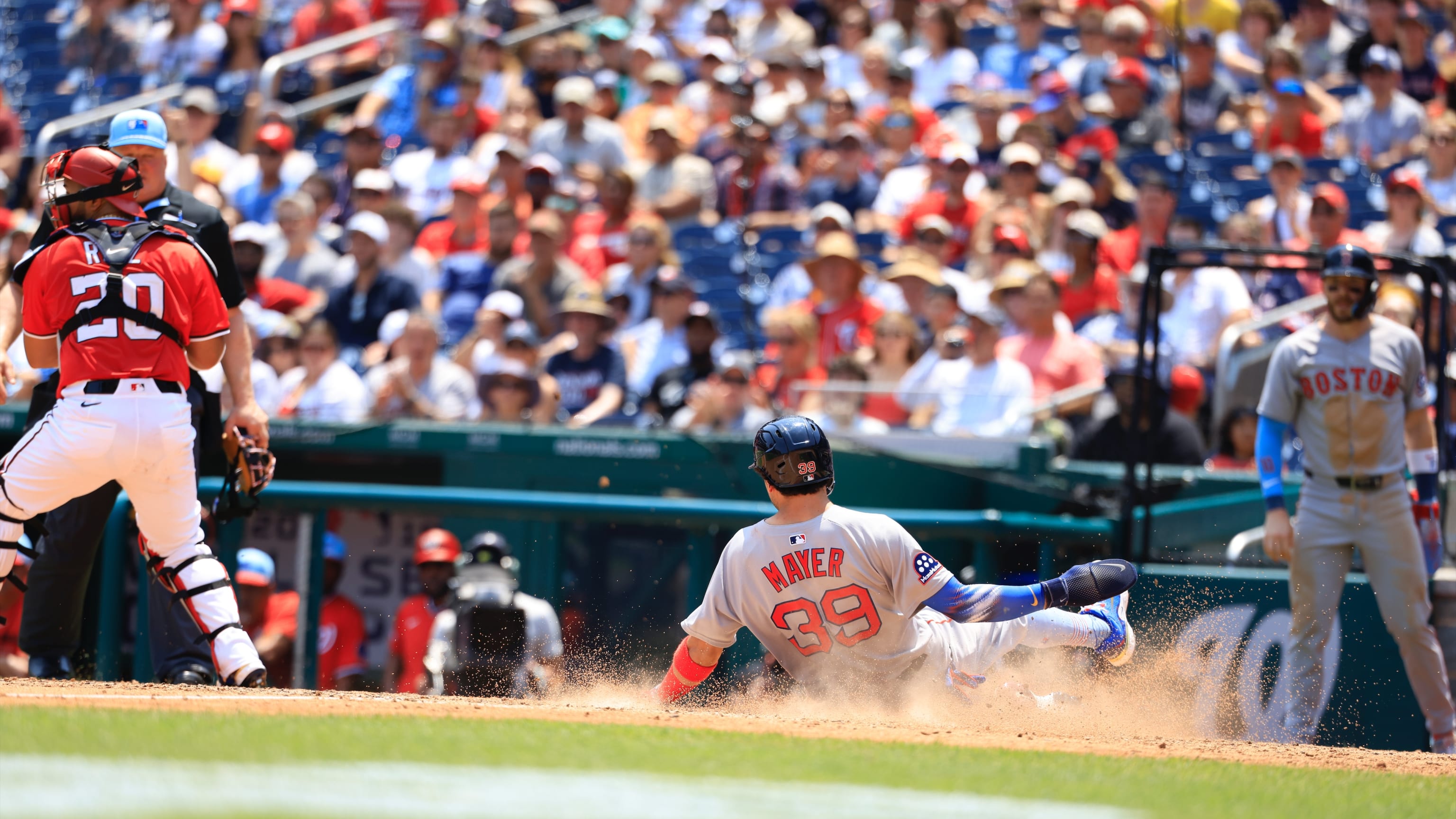 The Red Sox push across seven runs in the 5th inning