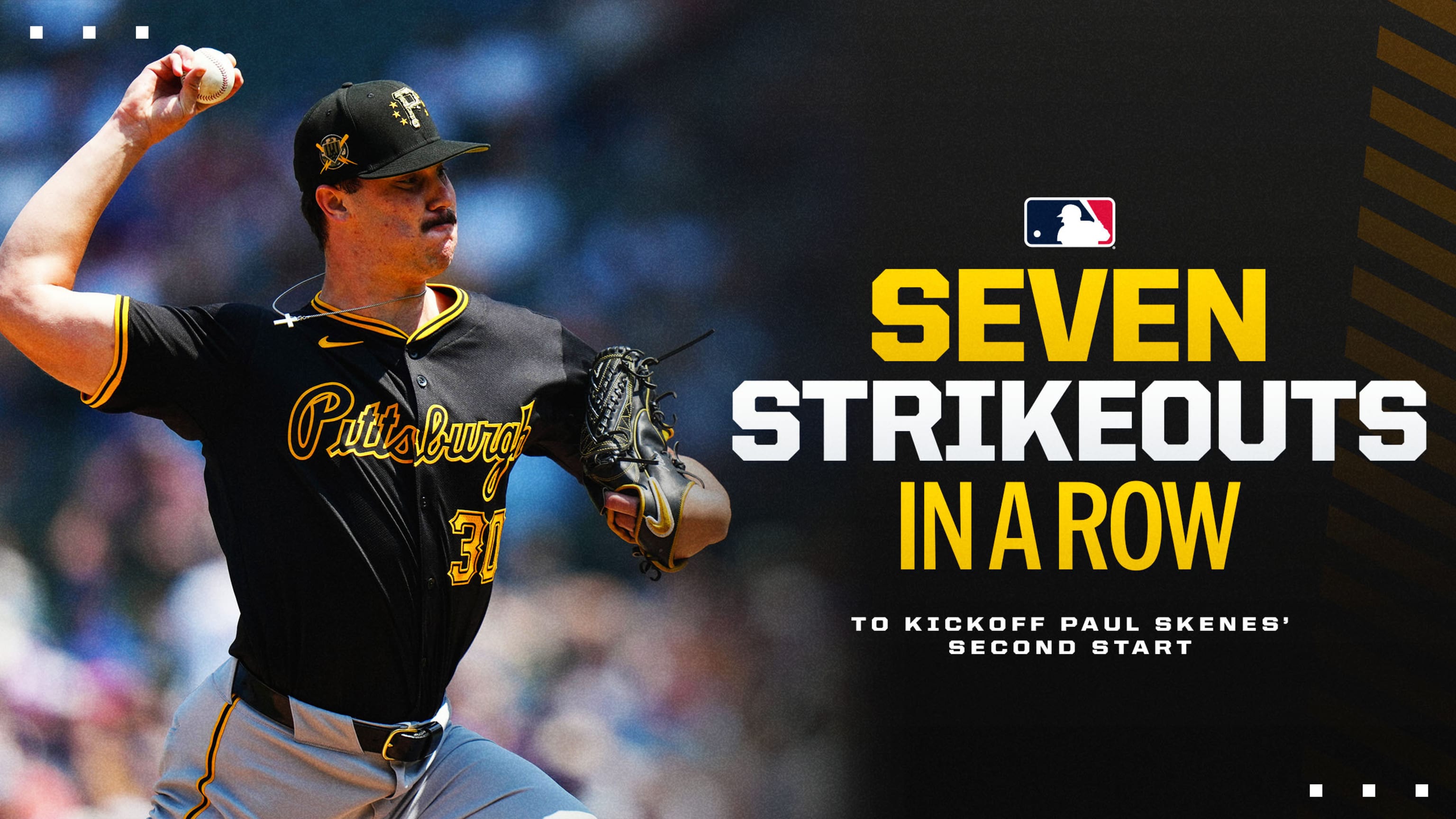 Skenes K's seven straight to begin second MLB start