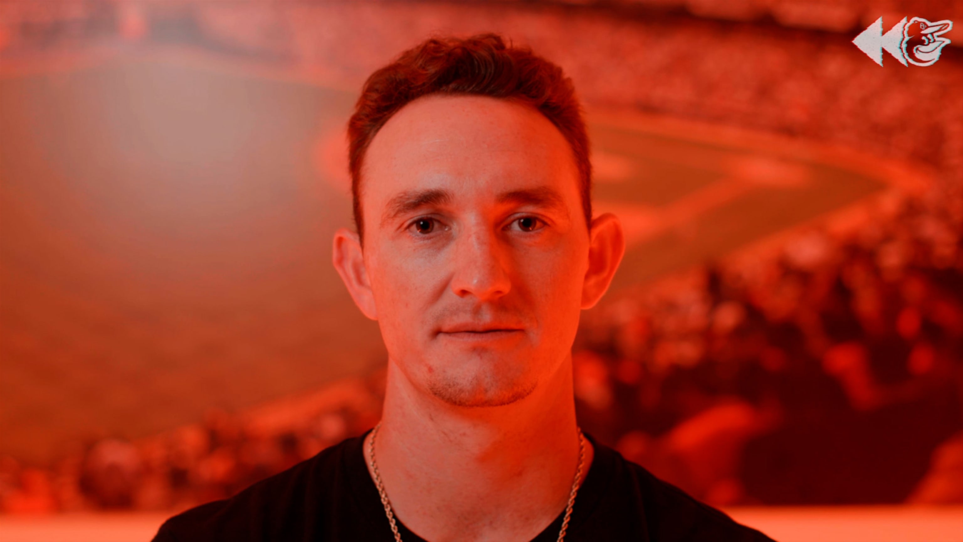 A patch commemorating Oriole Park at Camden Yards' 30th anniversary is seen  on the jersey of Baltimore Orioles' Austin Hays as he waits to bat against  the Milwaukee Brewers during the first