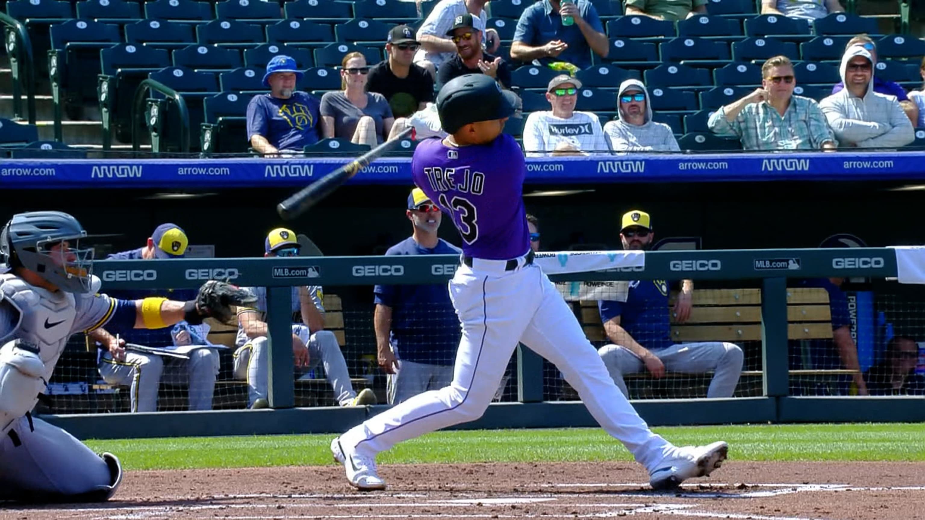 Alan Trejo of the Colorado Rockies at bat against the Miami Marlins News  Photo - Getty Images