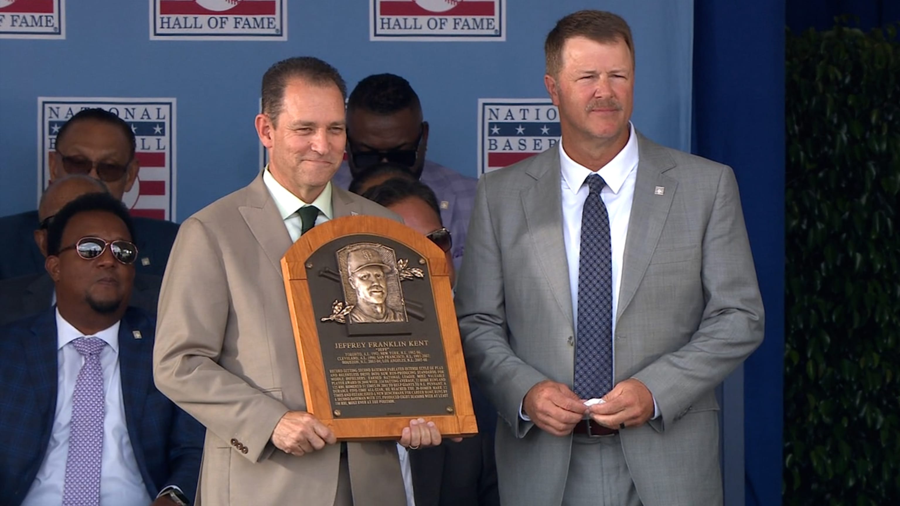 Jeff Kent has his HOF plaque read to the crowd