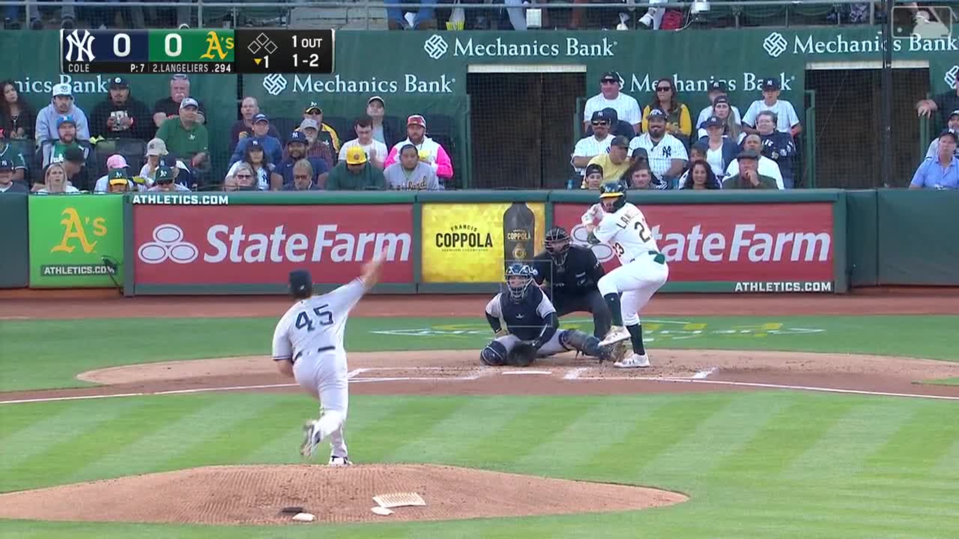 Gerrit Cole punches out Langeliers