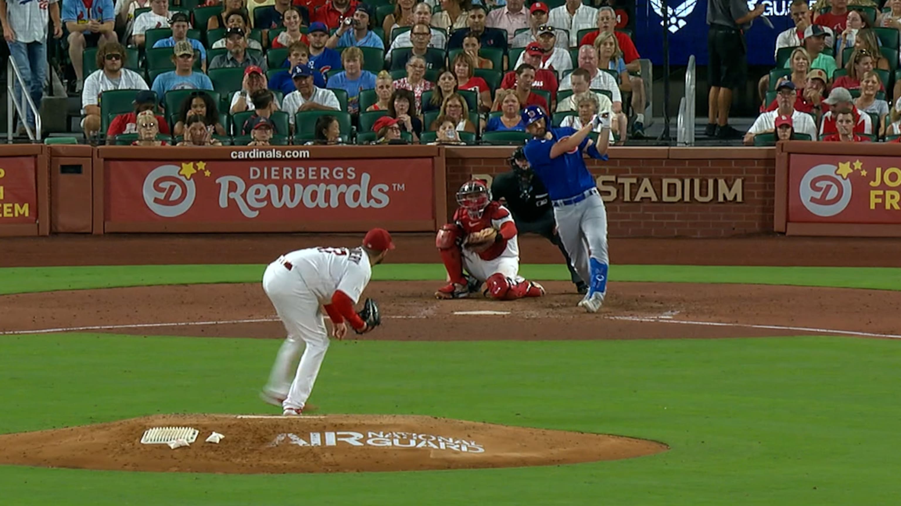 Trey Mancini Crouching At First Base - Marquee Sports Network